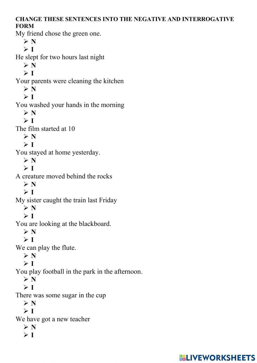 Negative and Interrogative