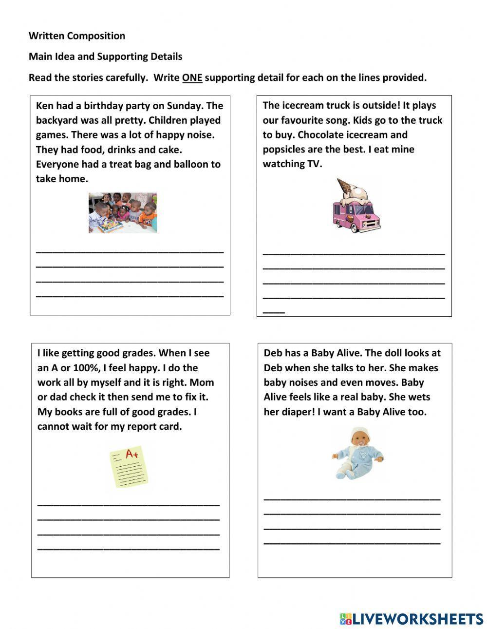 Topic Sentence and Supporting Details