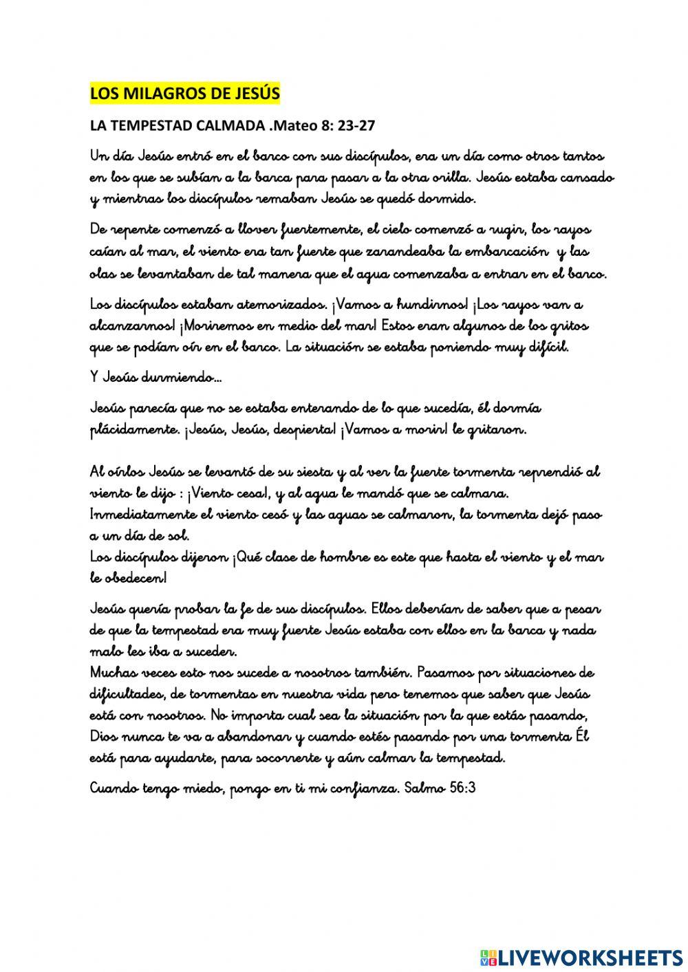 Los milagros de Jesús