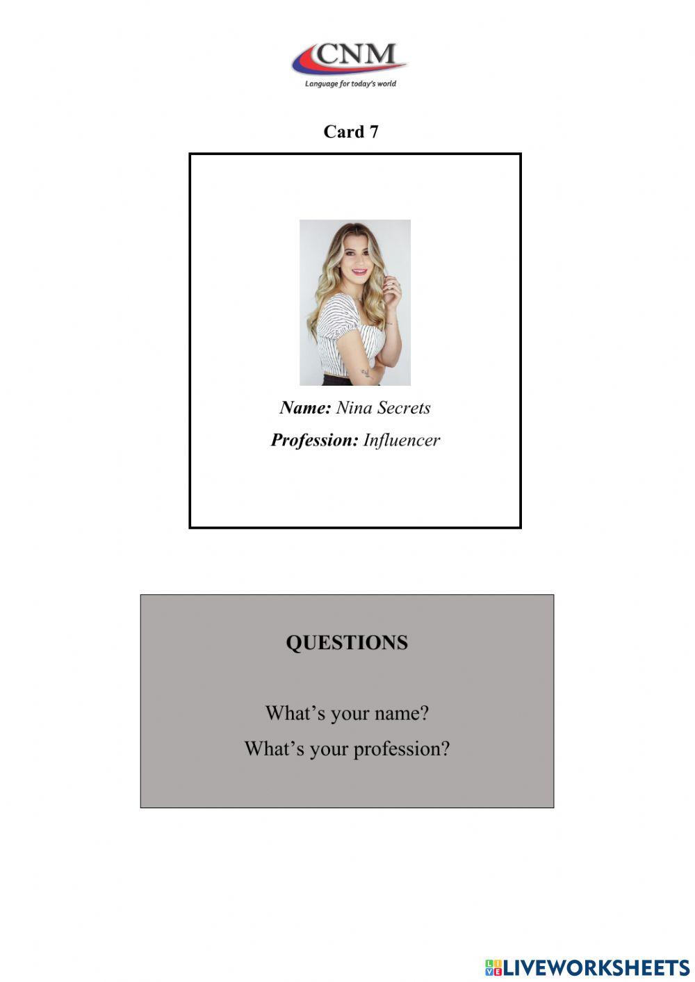 Professions - Adults - Level I