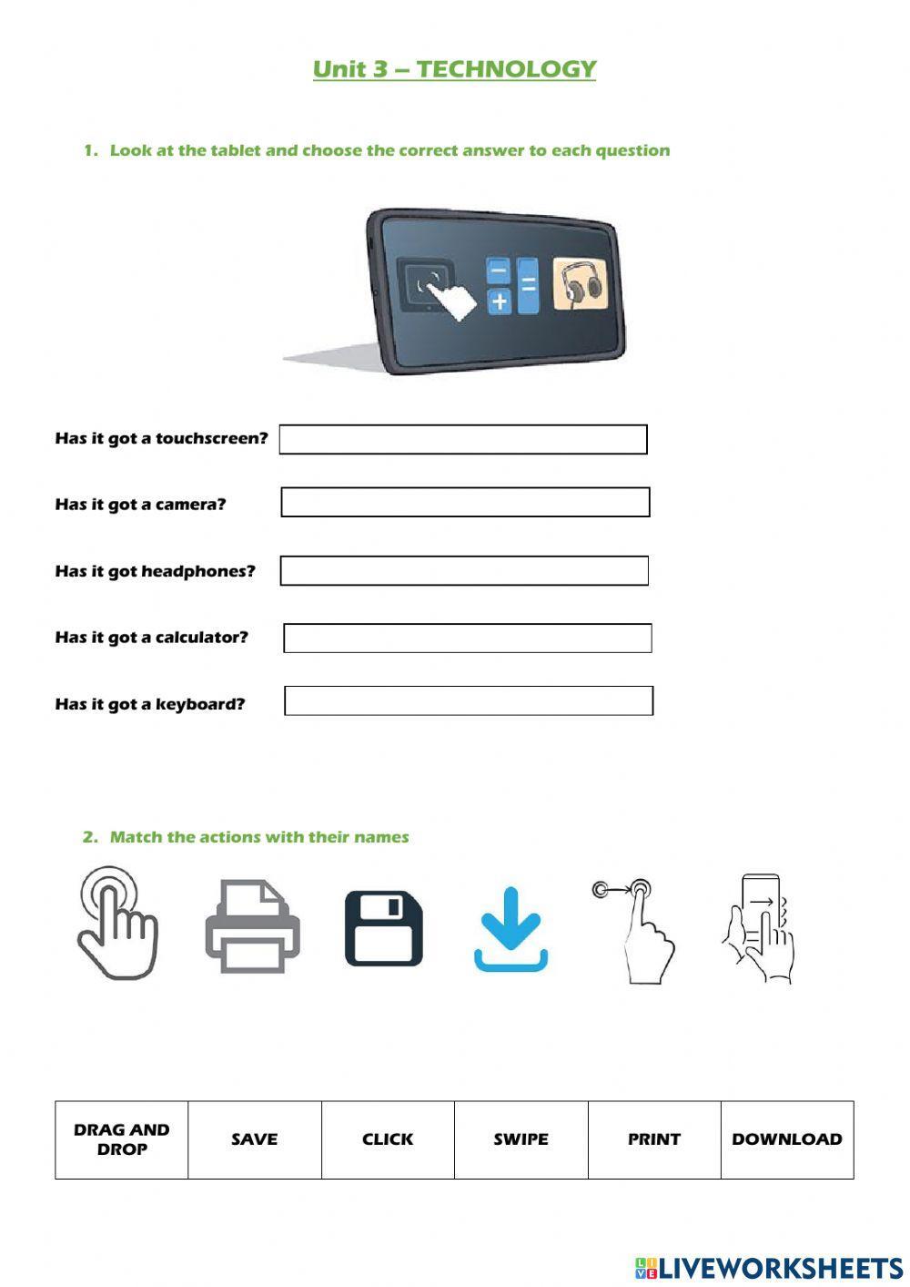 Revision Unit 3 - Technology