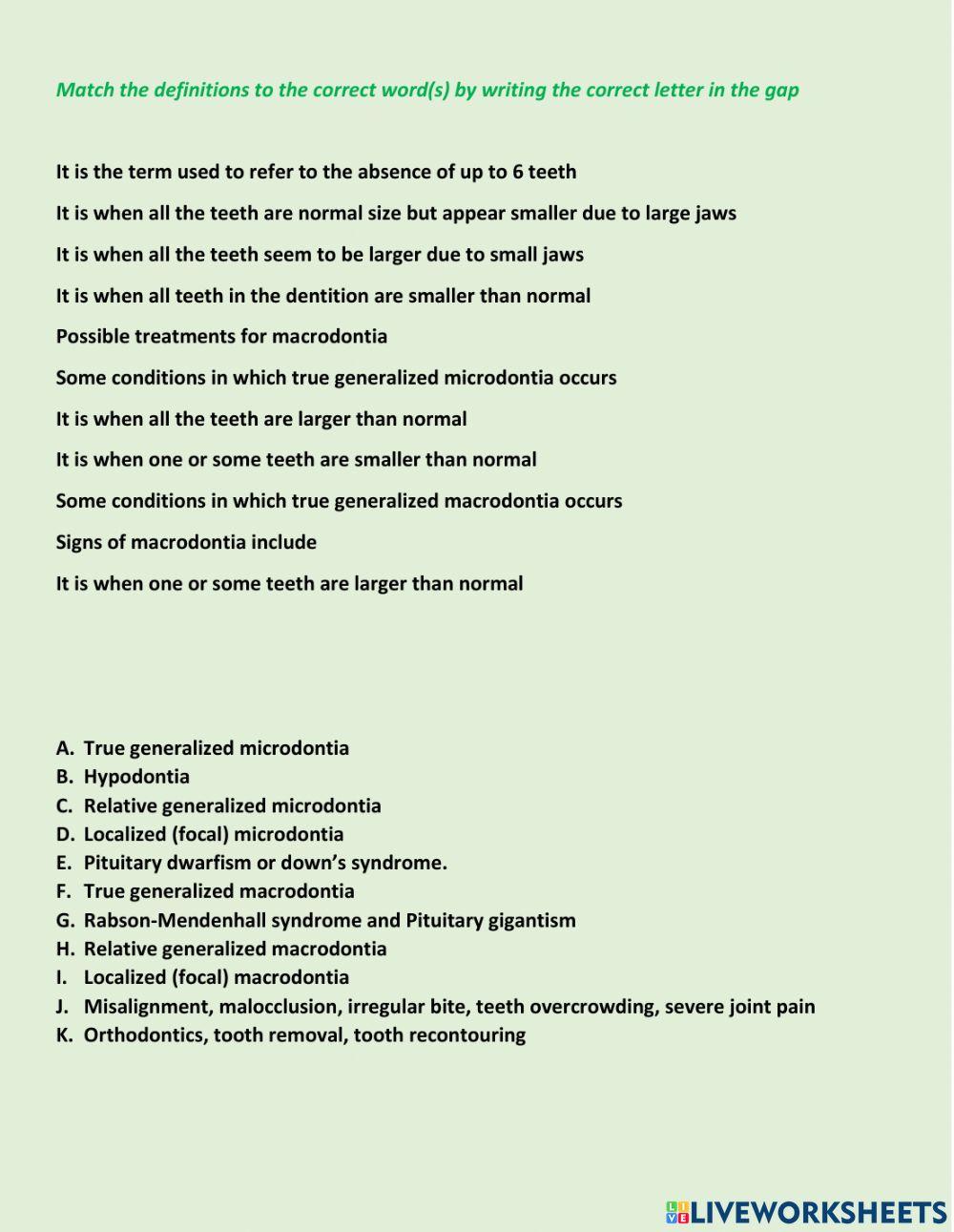 Microdontia and macrodontia