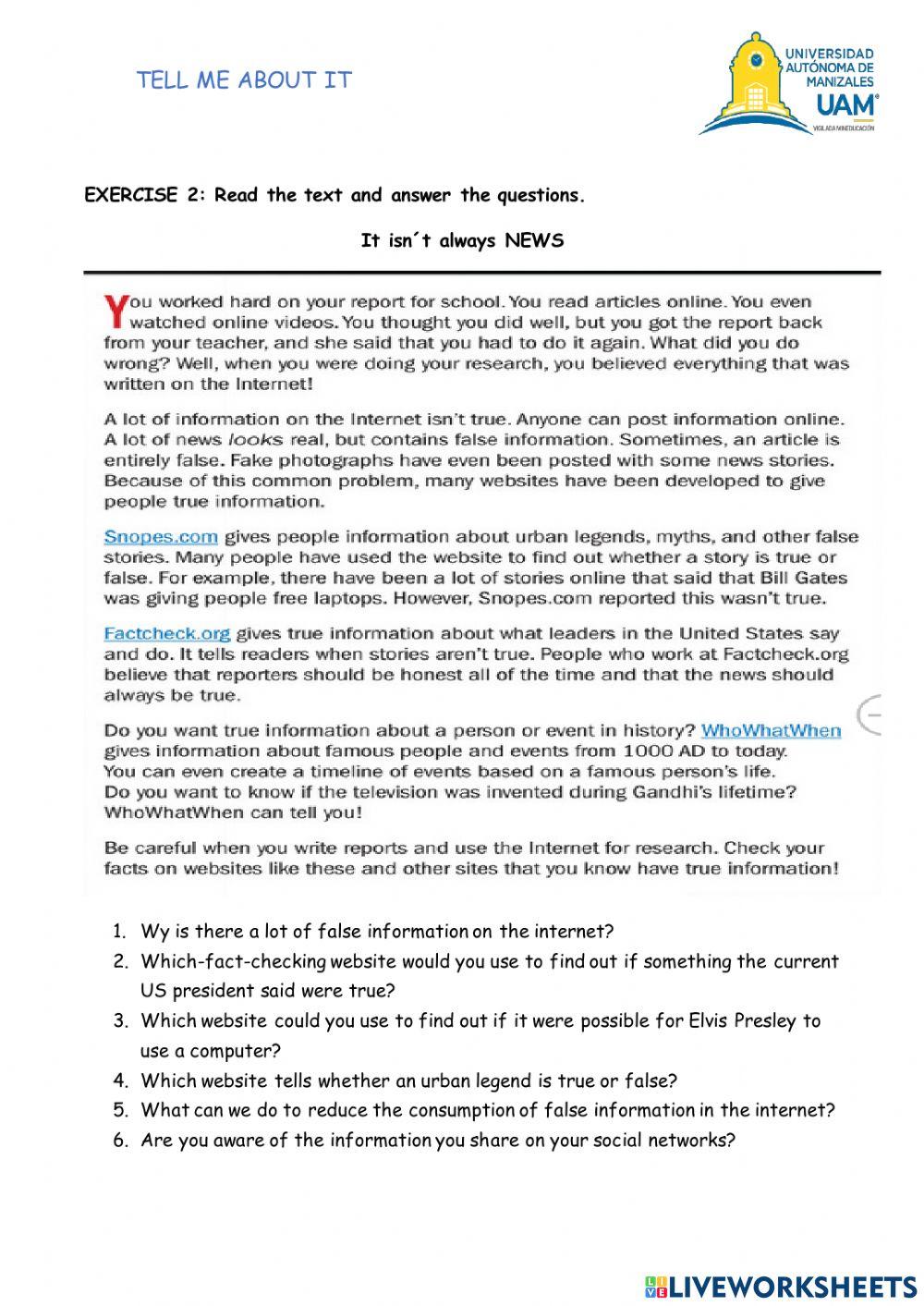 Talking about the past