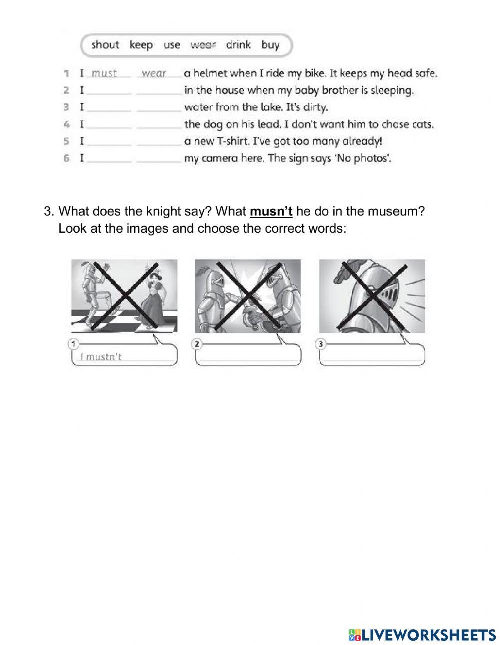 Must-Mustn't 4th Grade