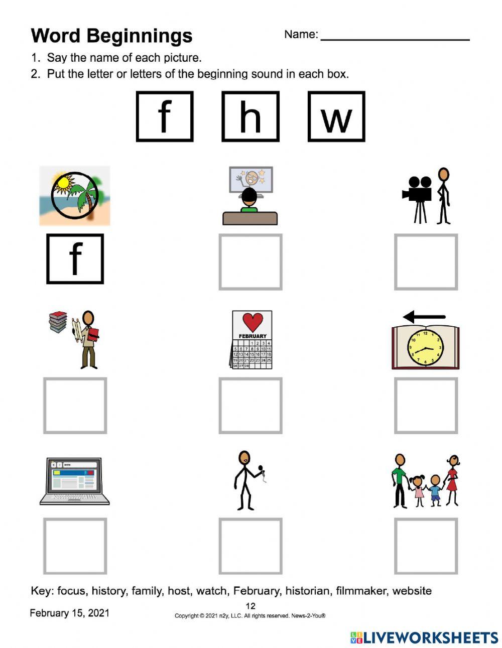 N2Y BHMVF Set 2 online exercise for Live Worksheets