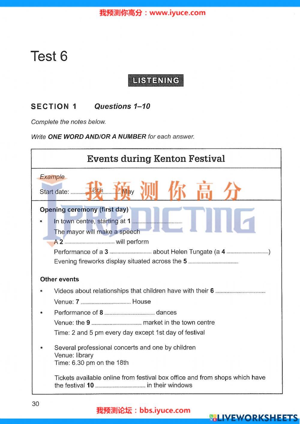 Ielts 12 - Test 6 - Listening