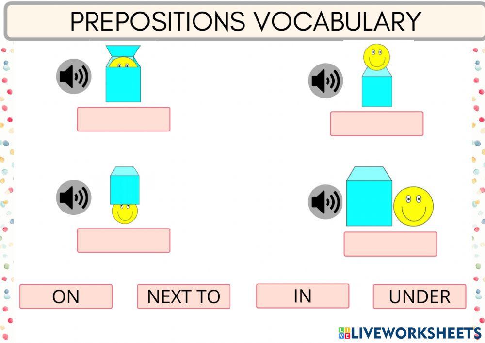 Prepositions Vocabulary