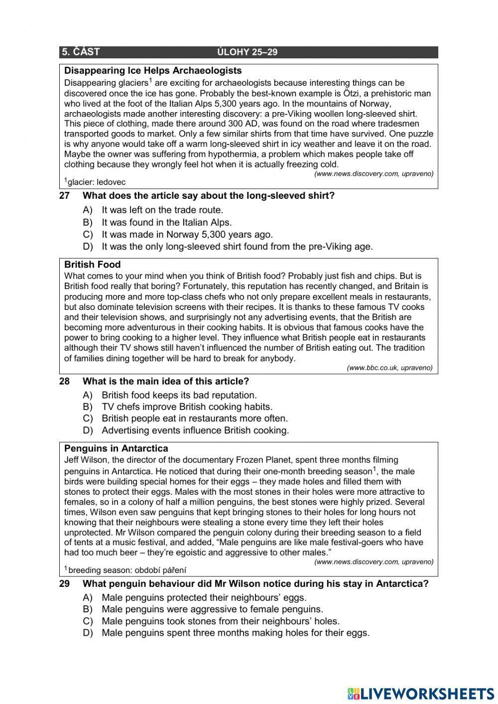 Maturita reading (Czech Republic)