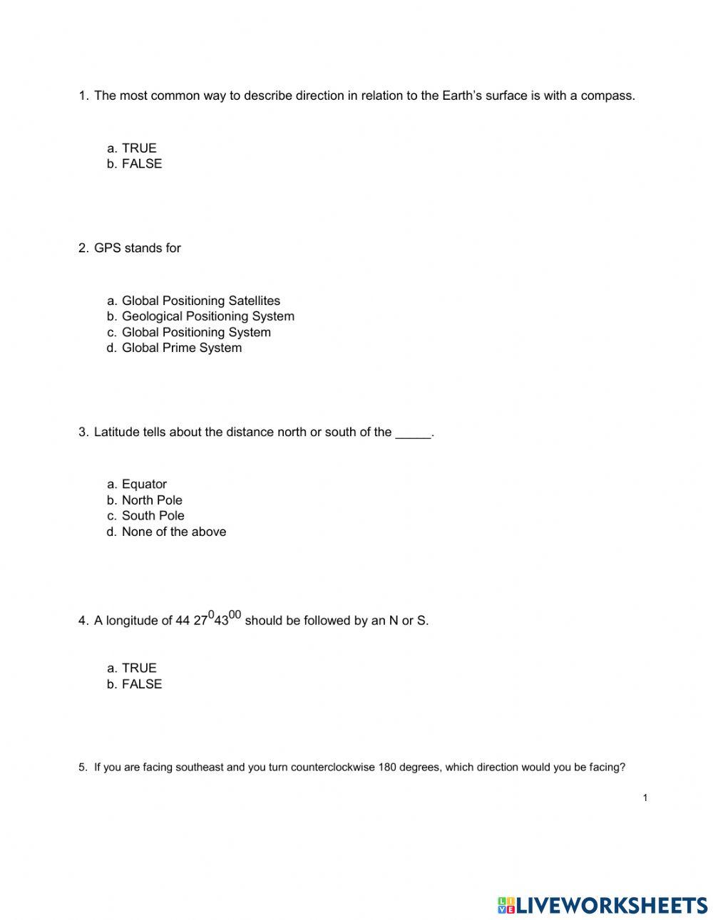Latitude, Longitude, and Direction