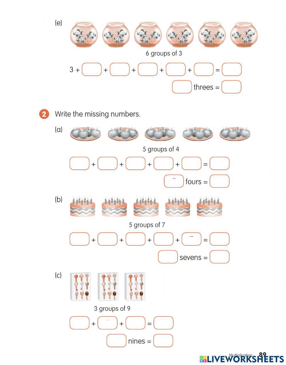 Multiplication pg.88 , 89