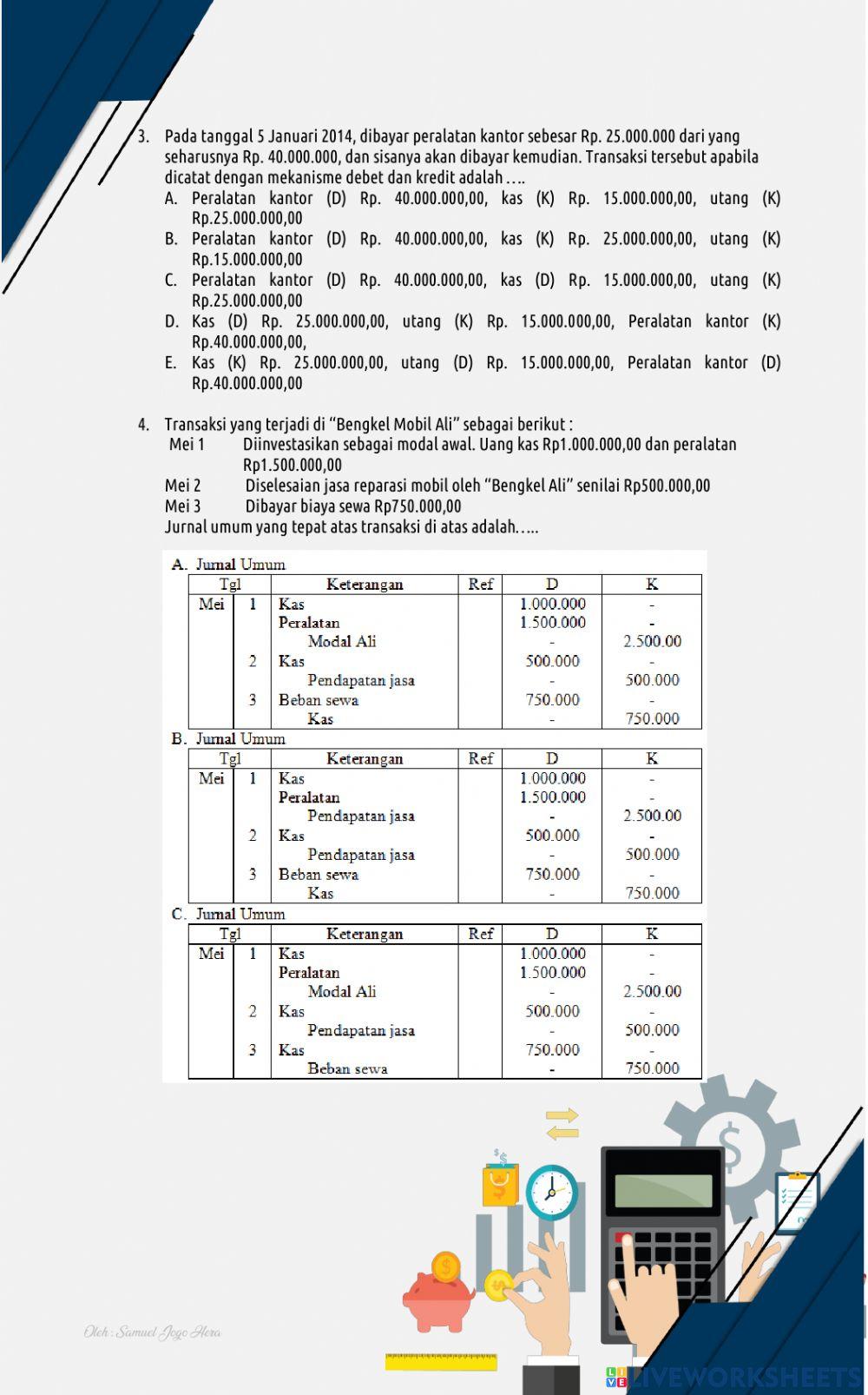 Pencatatan transaksi ke jurnal umum