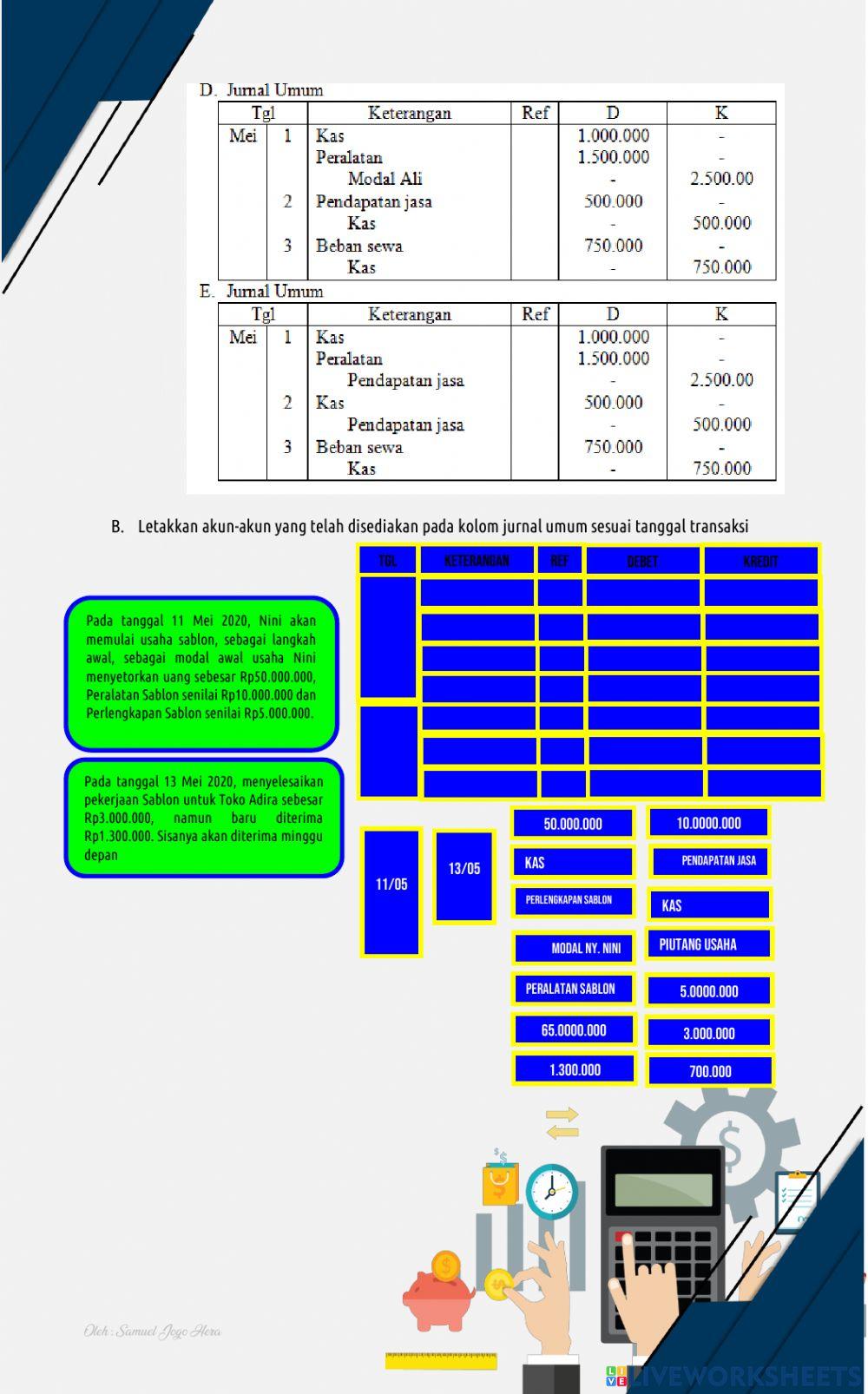 Pencatatan transaksi ke jurnal umum