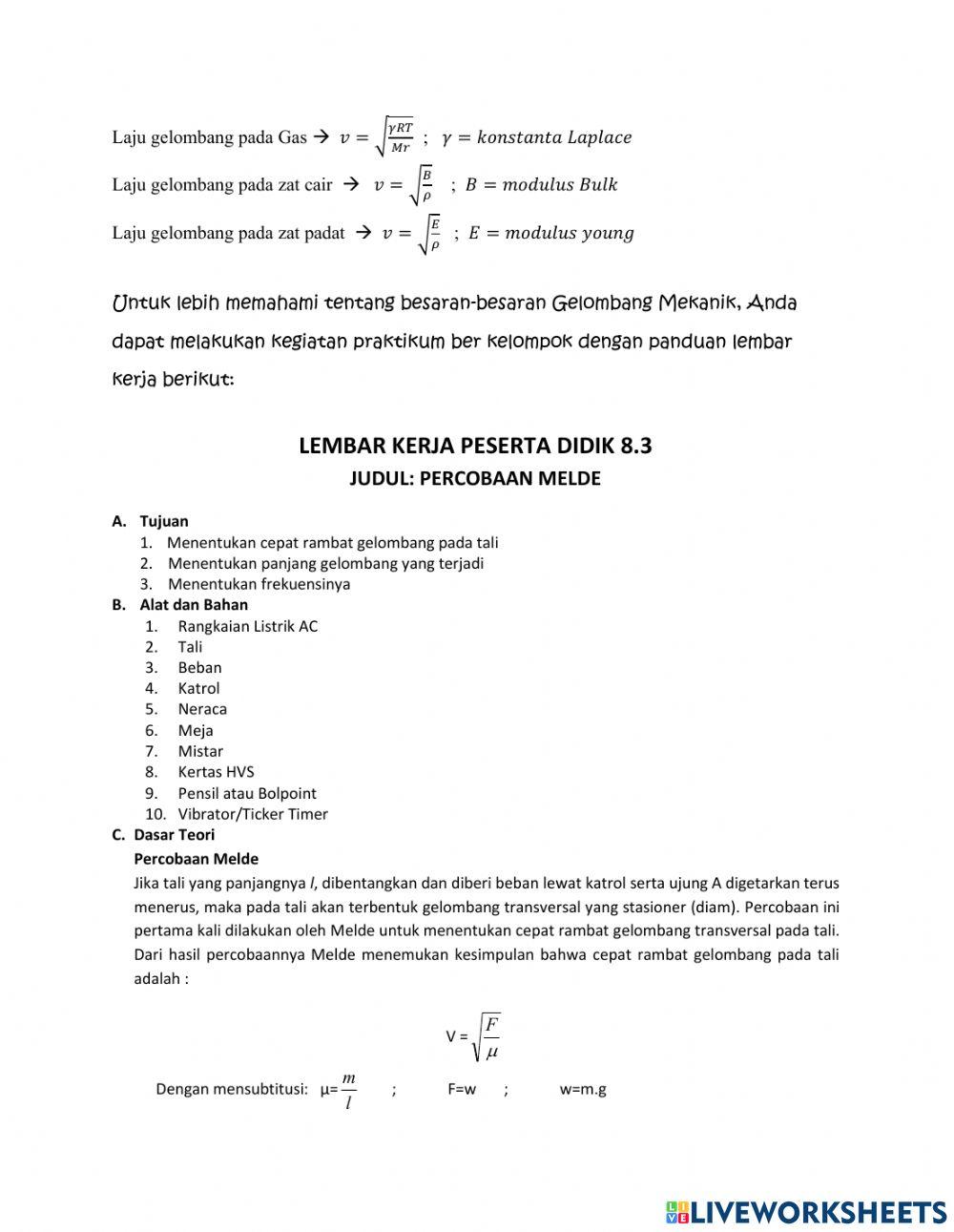 Modul Kegiatan Belajar 2 Gelombang Mekanik