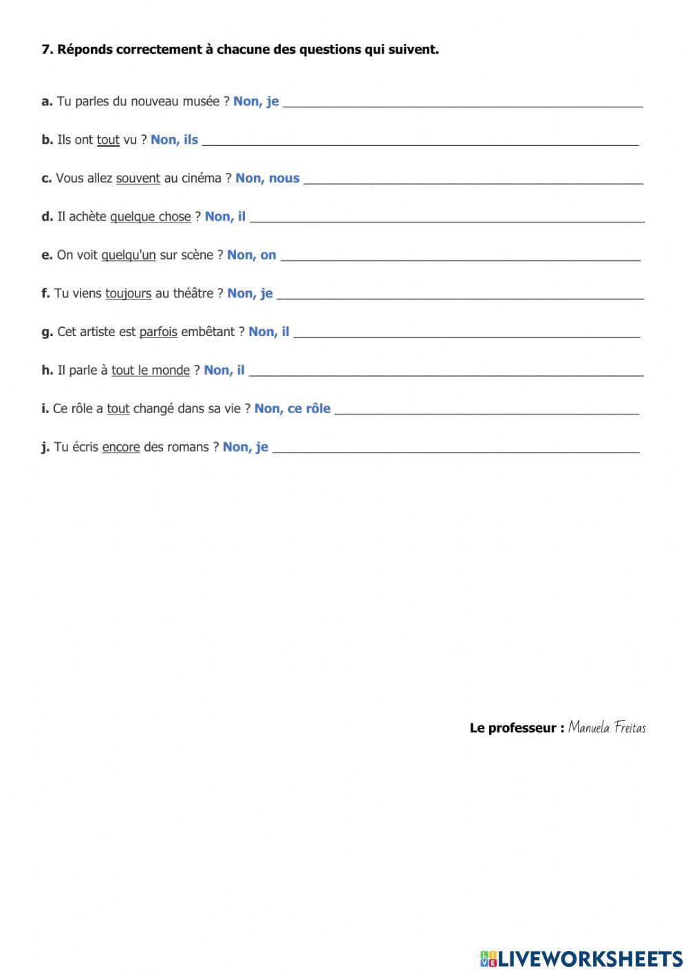 L'expression de la négation