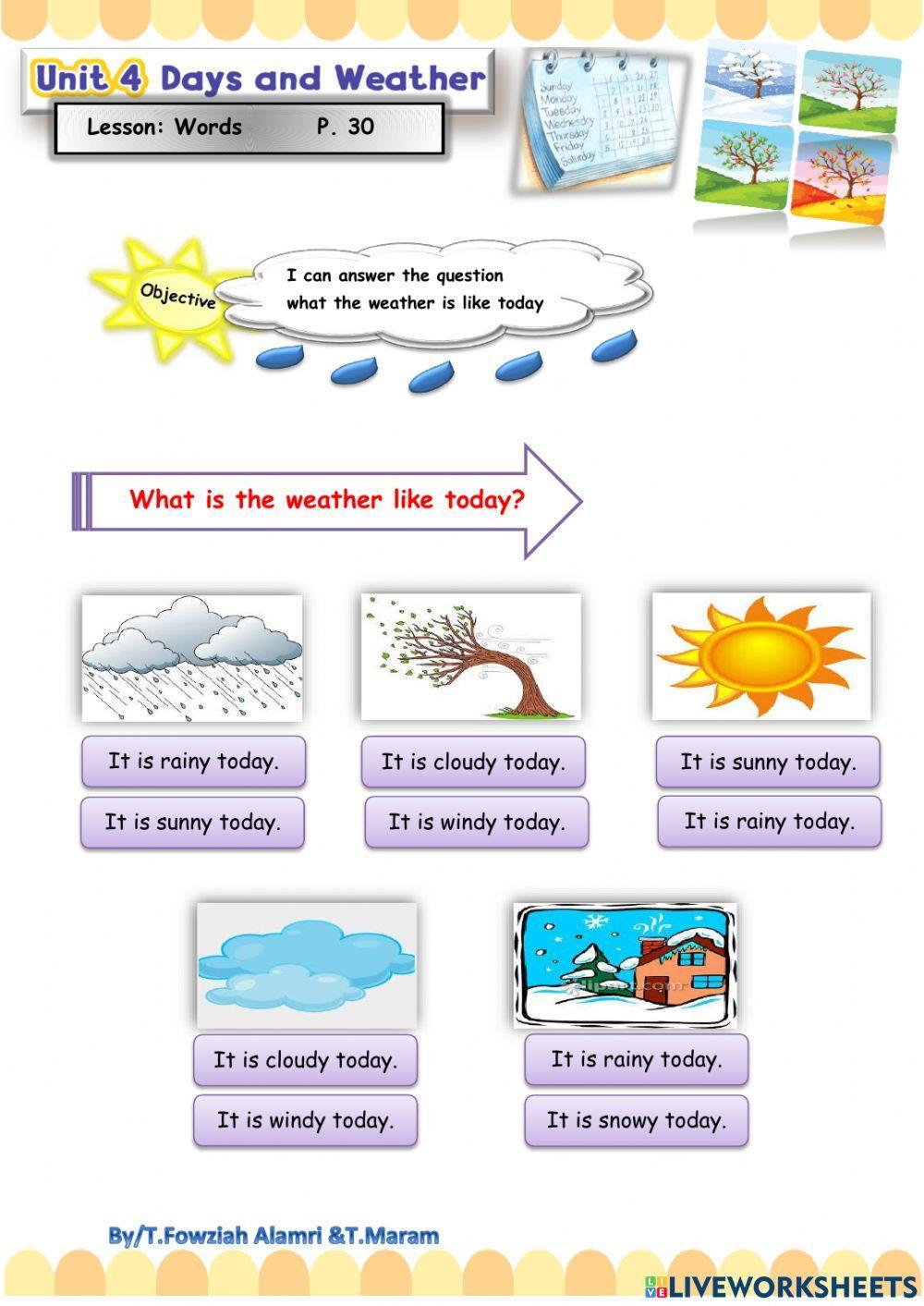 Days and weather