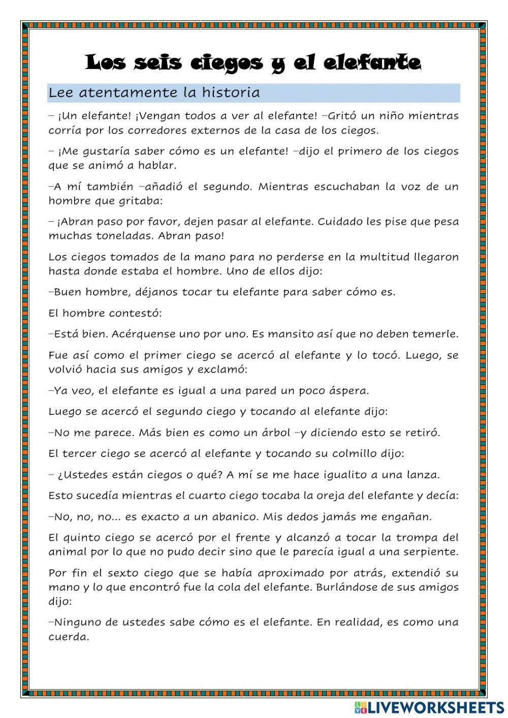 Los seis ciegos y el elefante