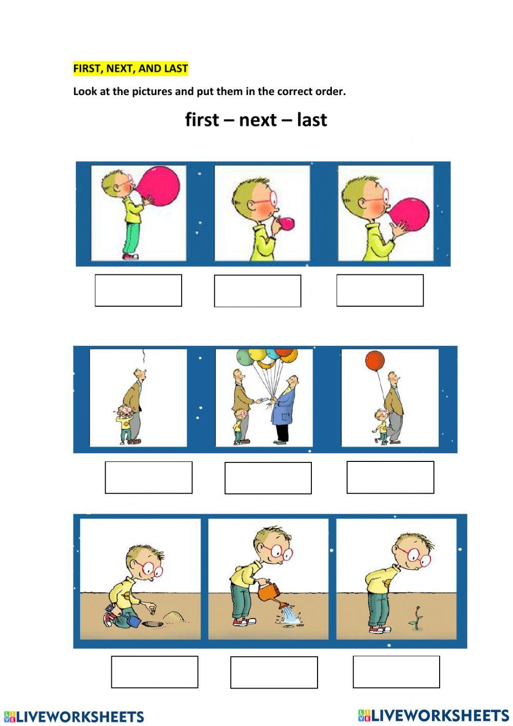 Sequencing (balloons, flower)