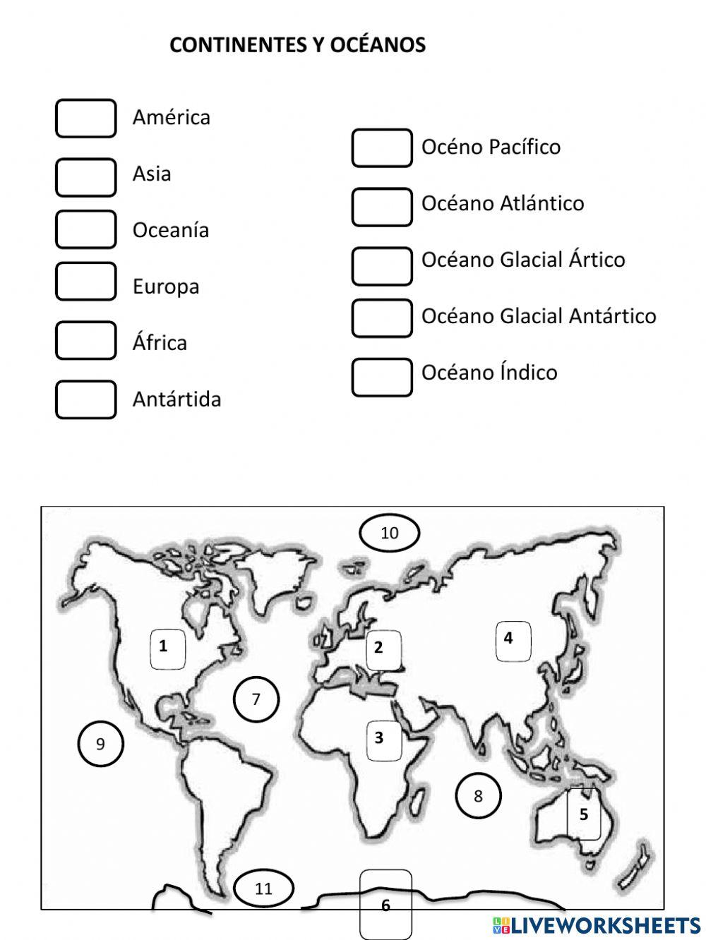 Continentes y céanos