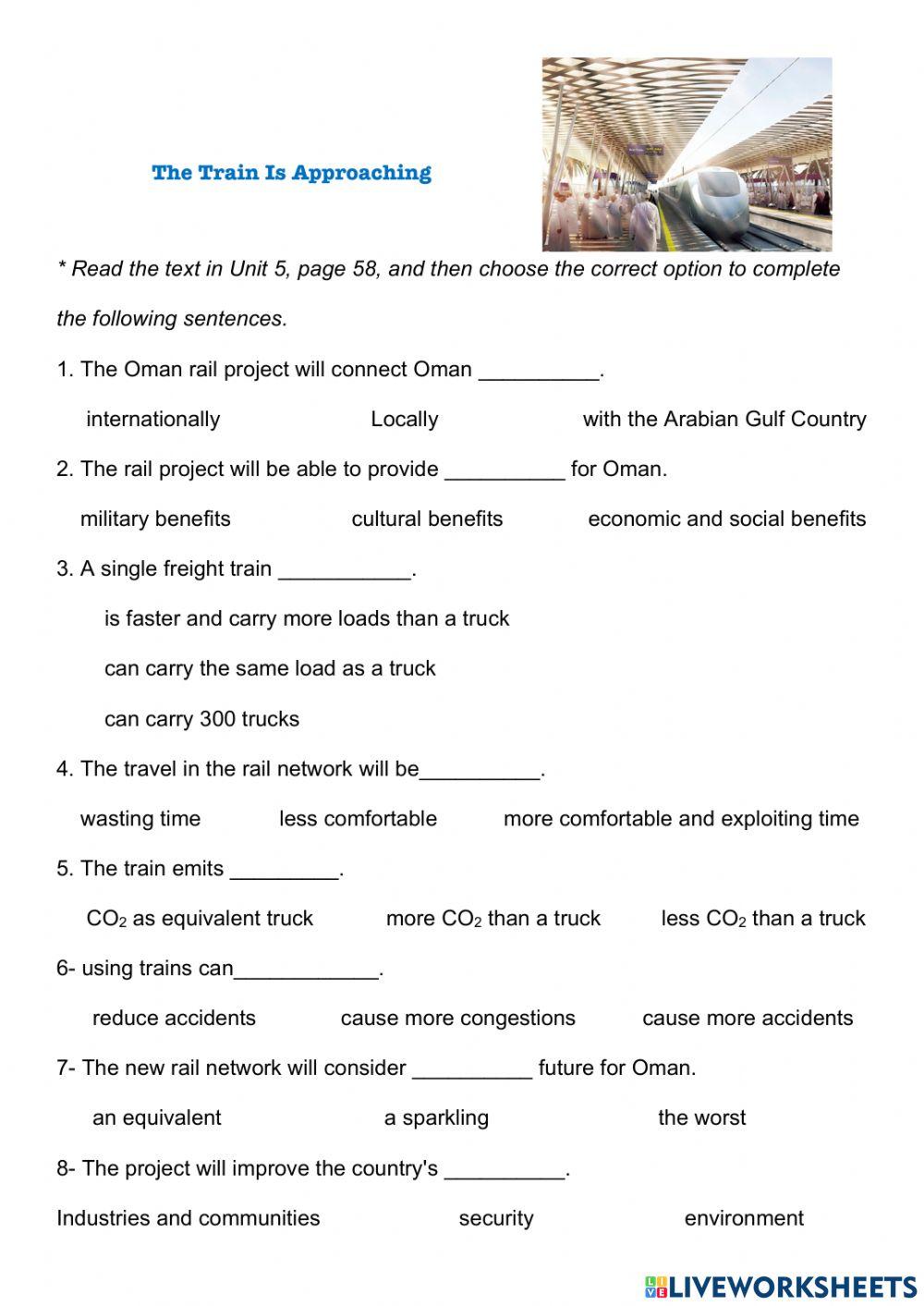 Theme 4: Unit 5 A (The Train is Approaching)