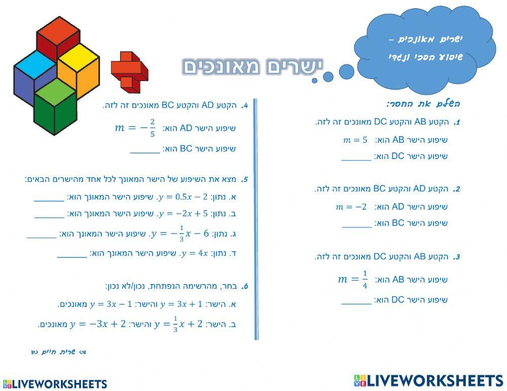 ישרים מאונכים- שיפוע הופכי נגדי