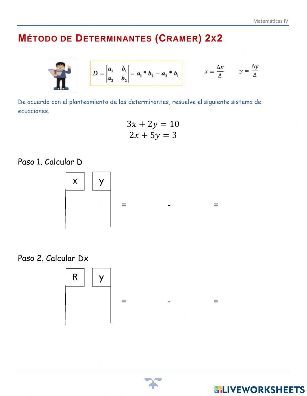 IV.2.5.Método de Cramer 2x2 1 de 2