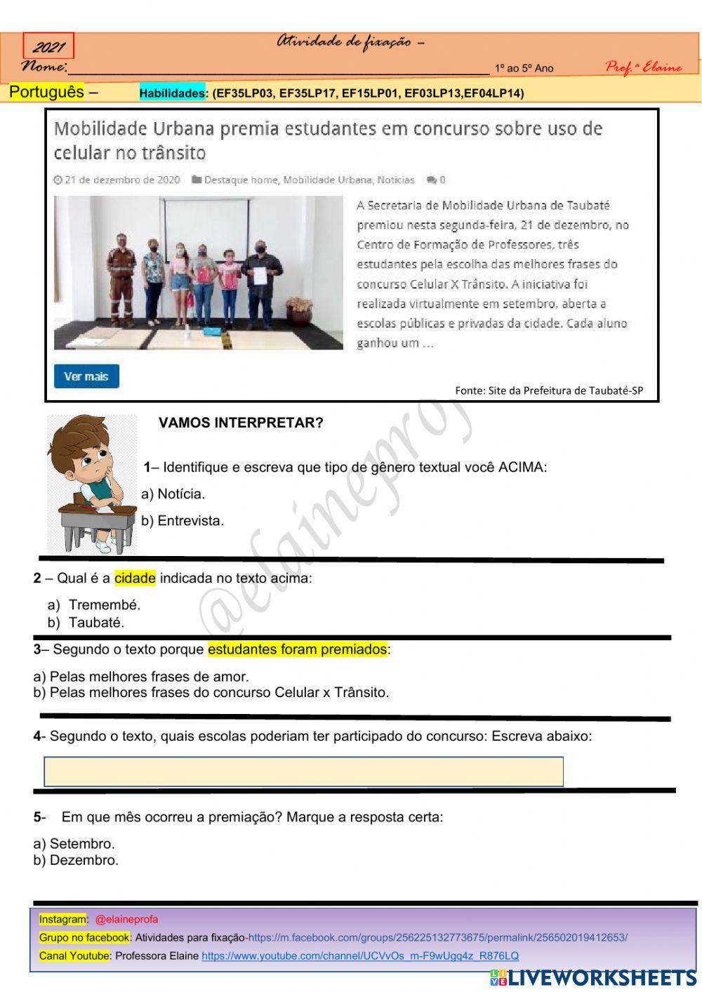 Gênero textual - notícia