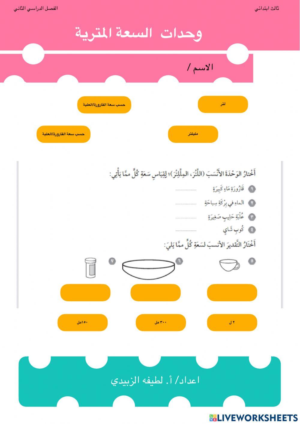 وحدات السعة المترية وحدات السعة المترية