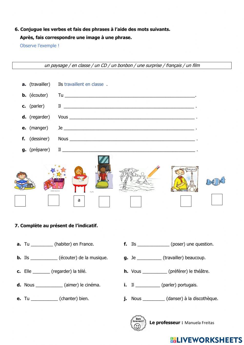 Présent des verbes en -ER