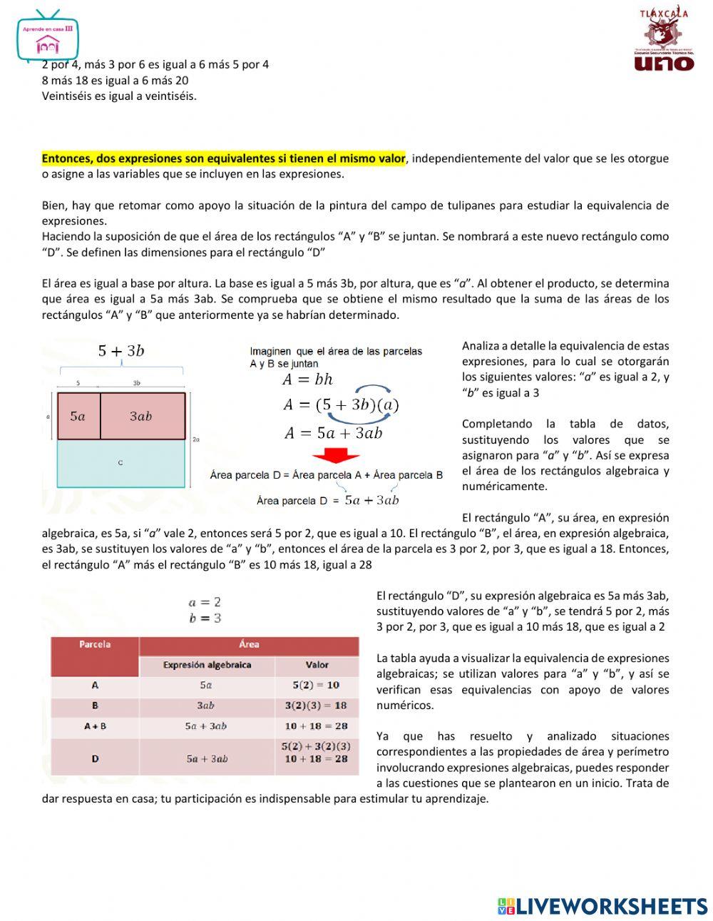 Perímetros y áreas