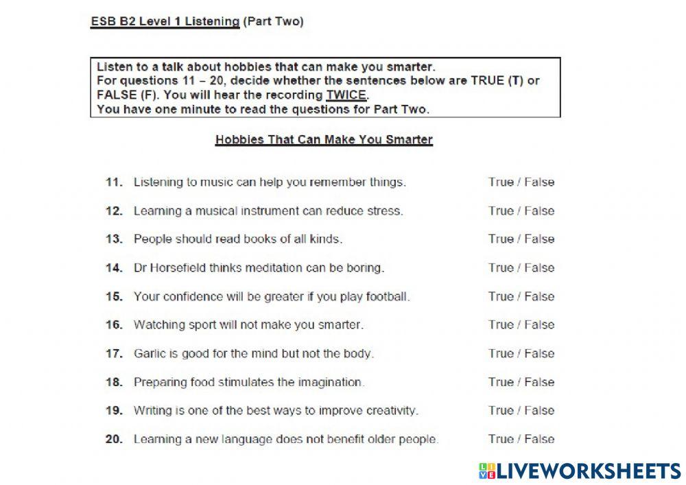 ESB B2 Listening May 2018
