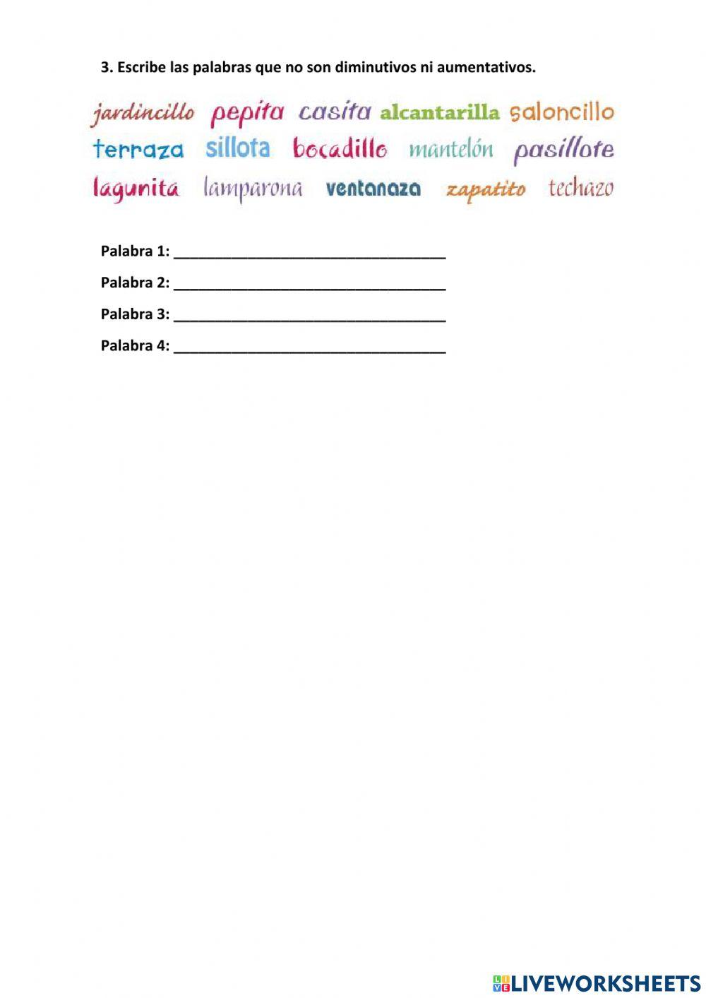 Diminutivos y aumentativos