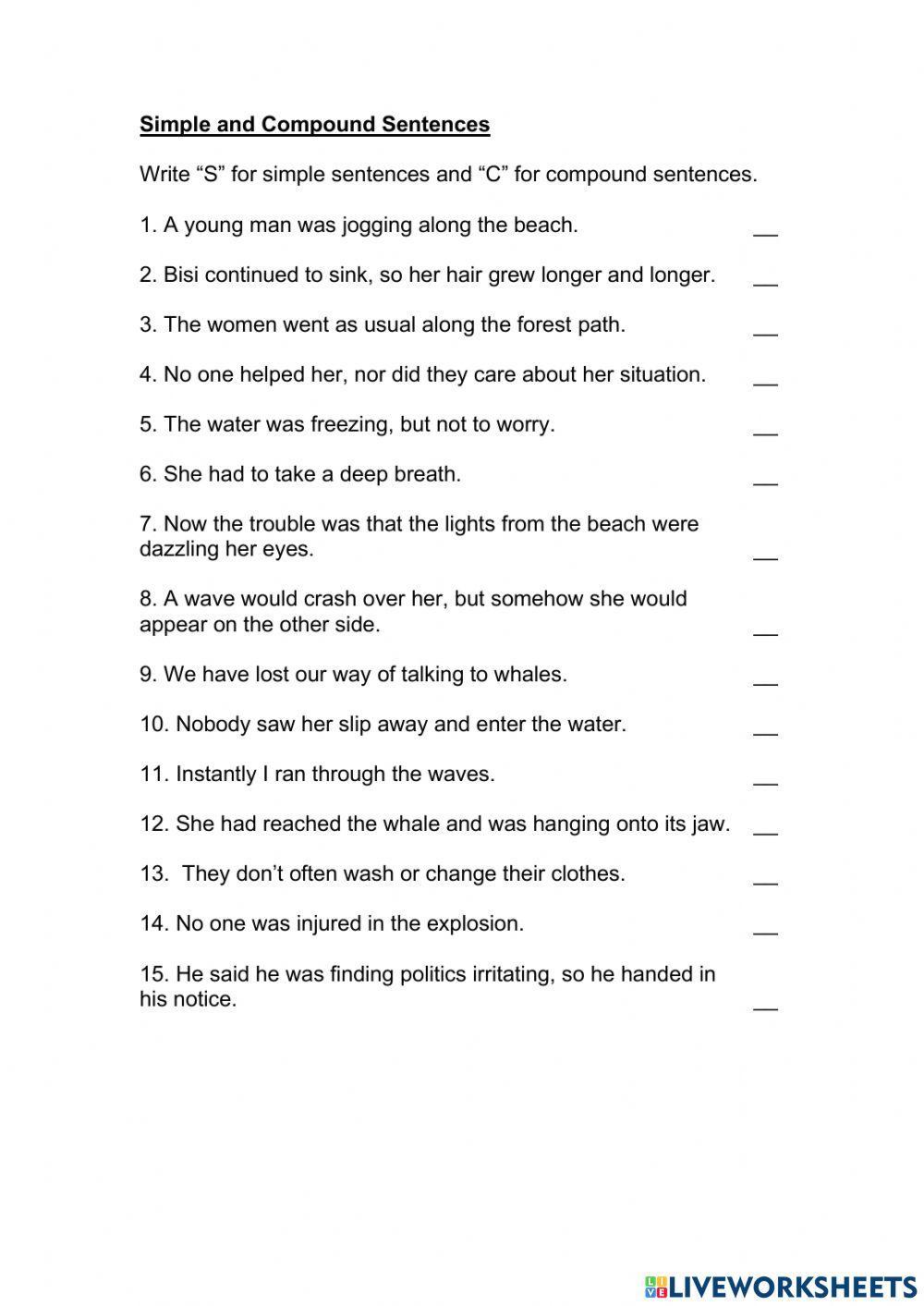 Simple and Compound Sentences