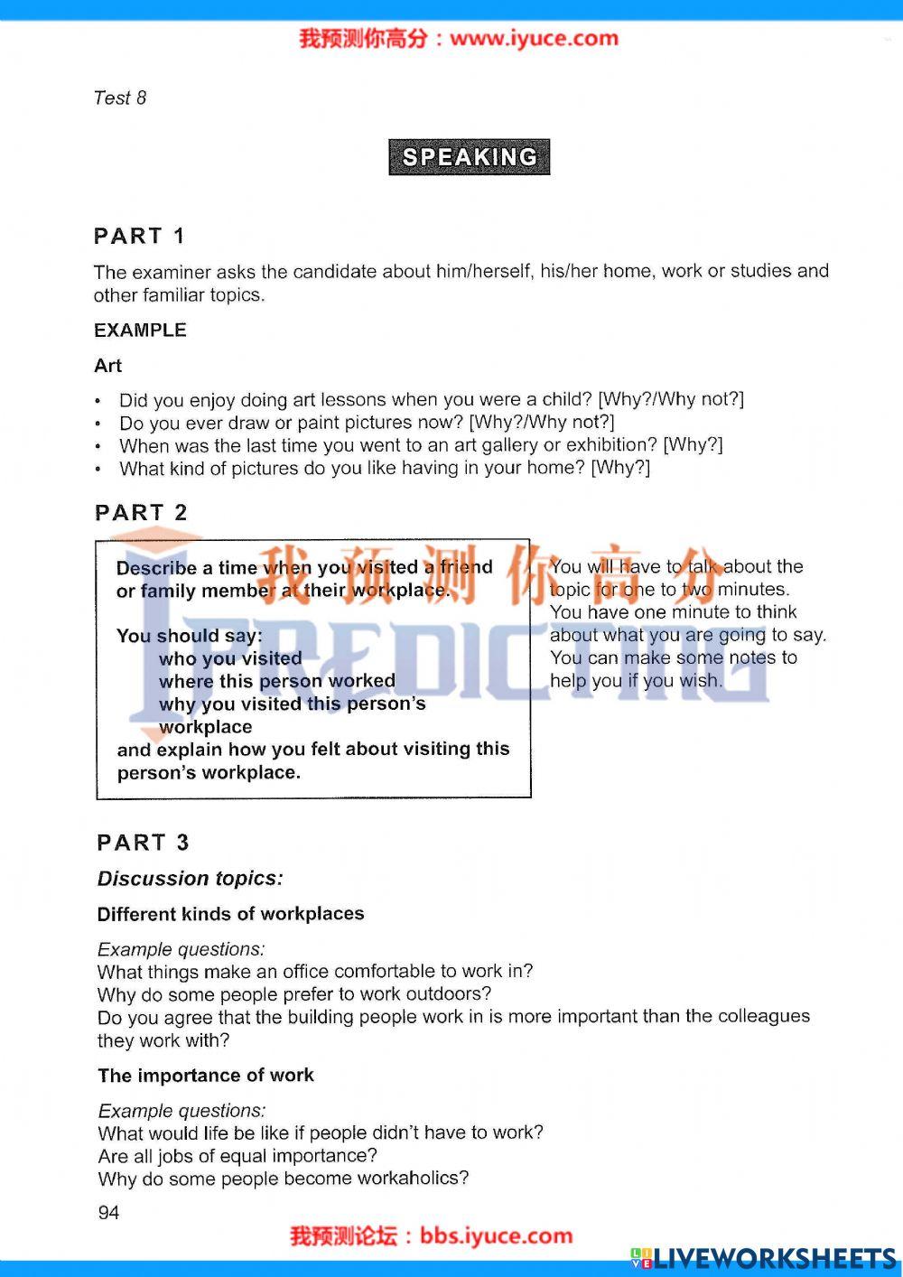 Ielts 12 - Test 8 - Speaking
