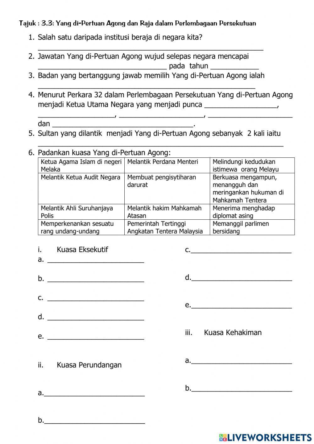 Bab 3.3 : Yang di-Pertuan Agong