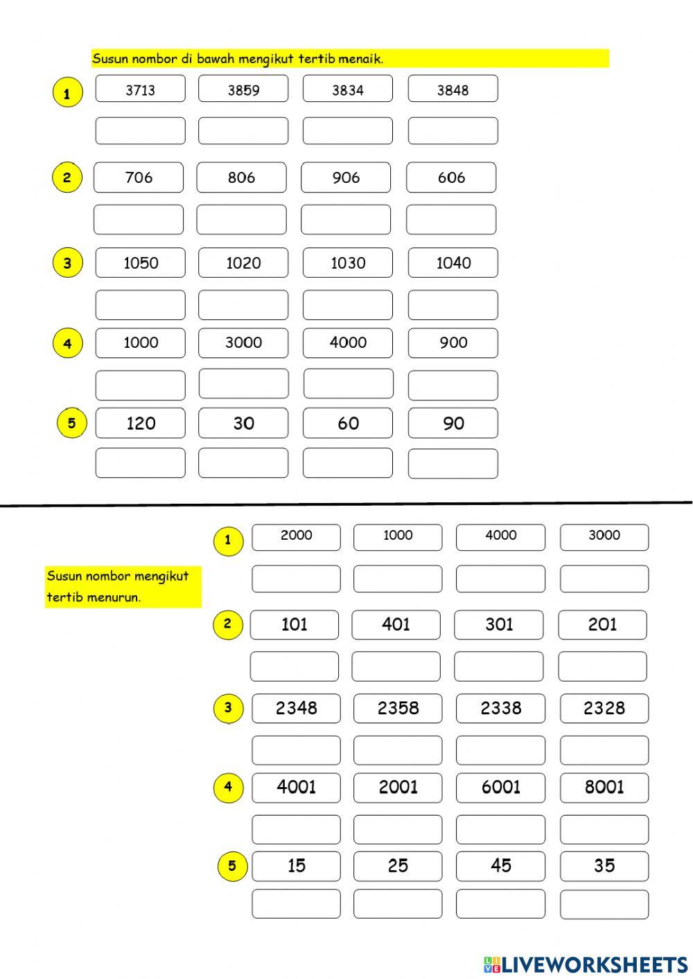 Tertib menaik dan menurun