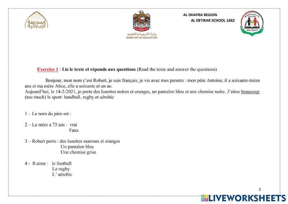 Je me décris - Je décris les autres (P2)