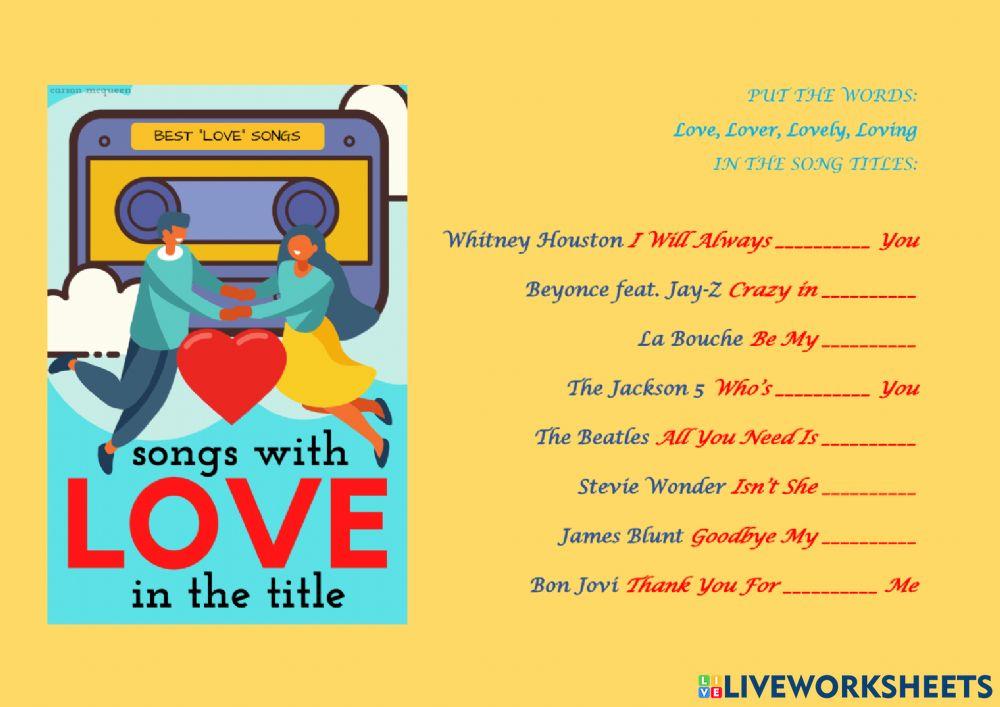 Love Songs Titles