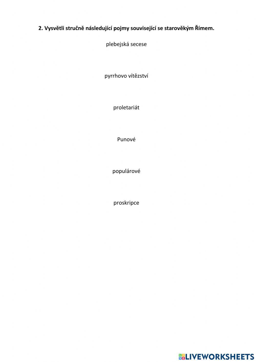 Písemka - Římské království a republika