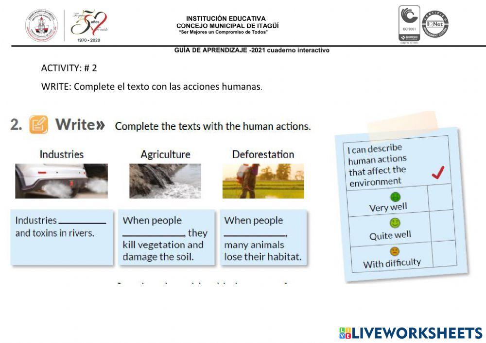 Environmental concern 2 worksheet Live Worksheets