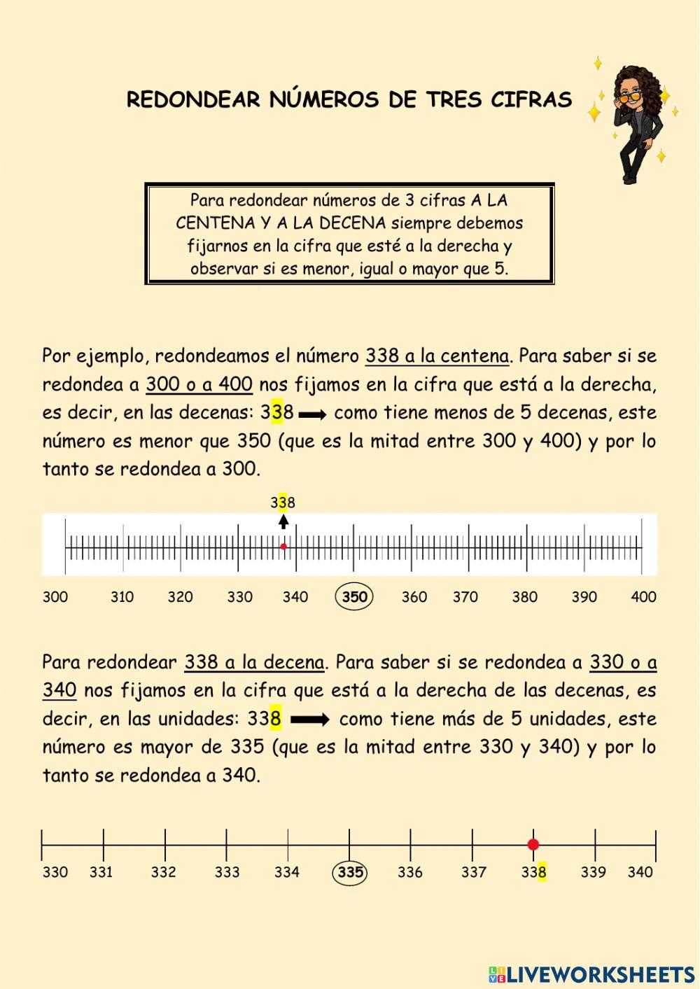 Redondear números de tres cifras