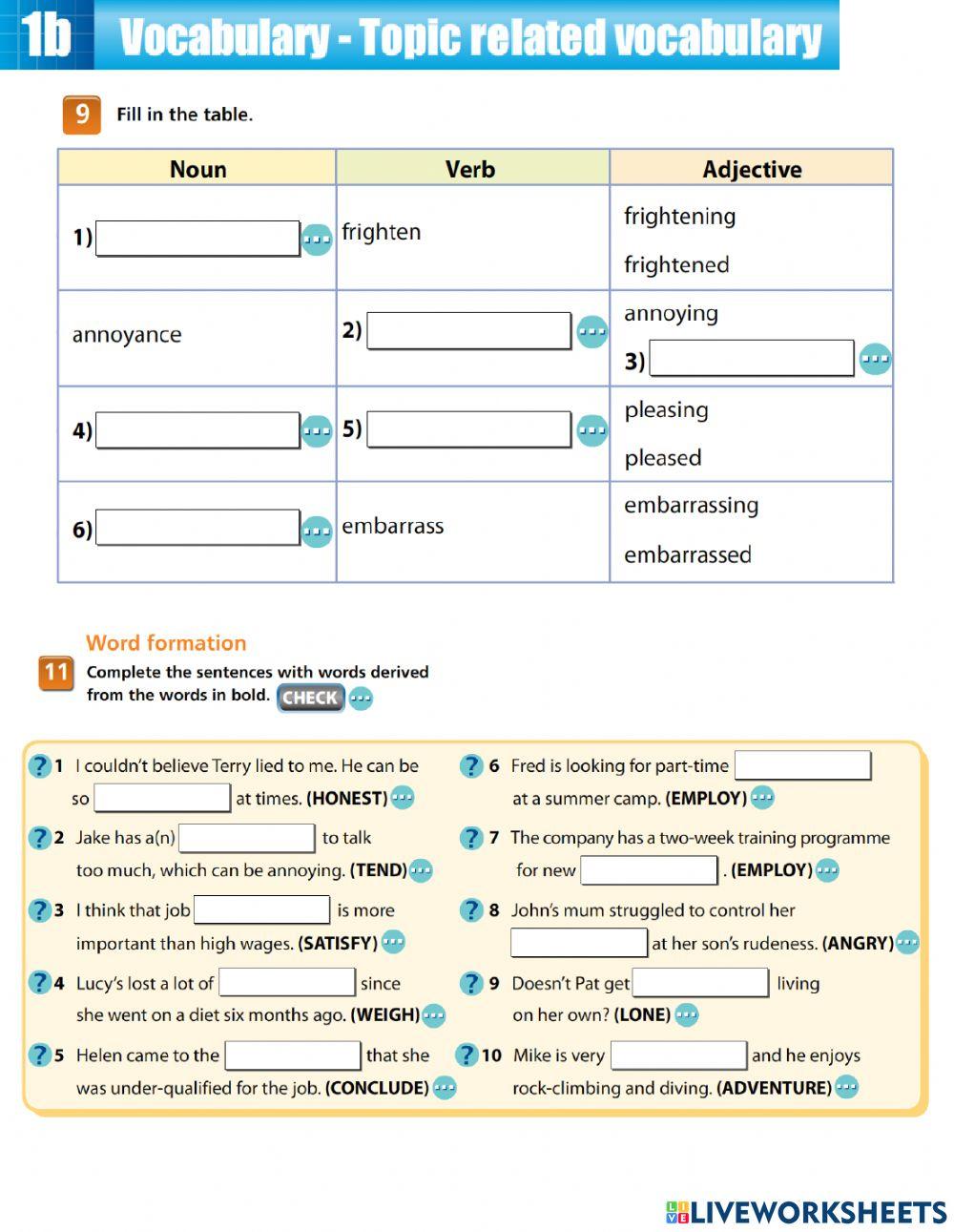 On Screen B2 Module 1 WORD FORMATION Exercises online exercise for ...