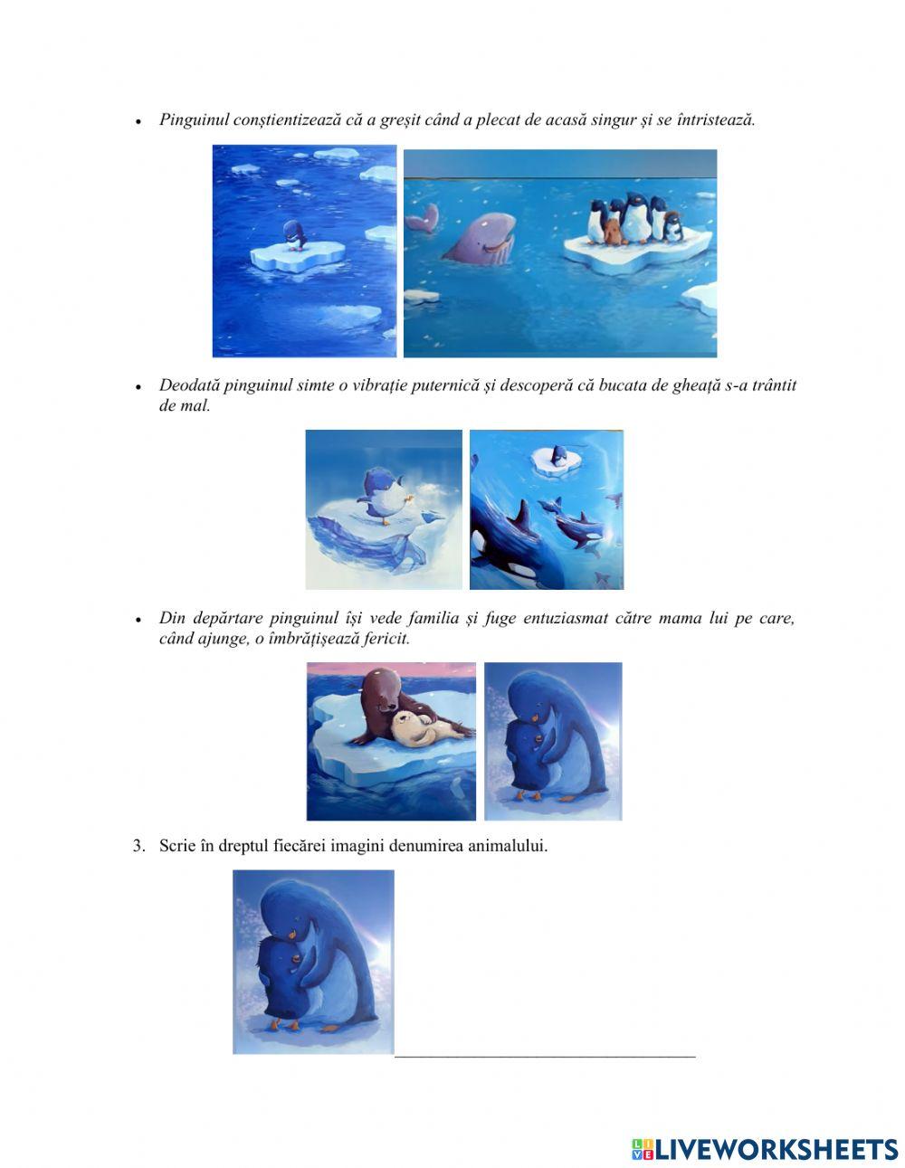 Povestea pinguinul fulg de nea