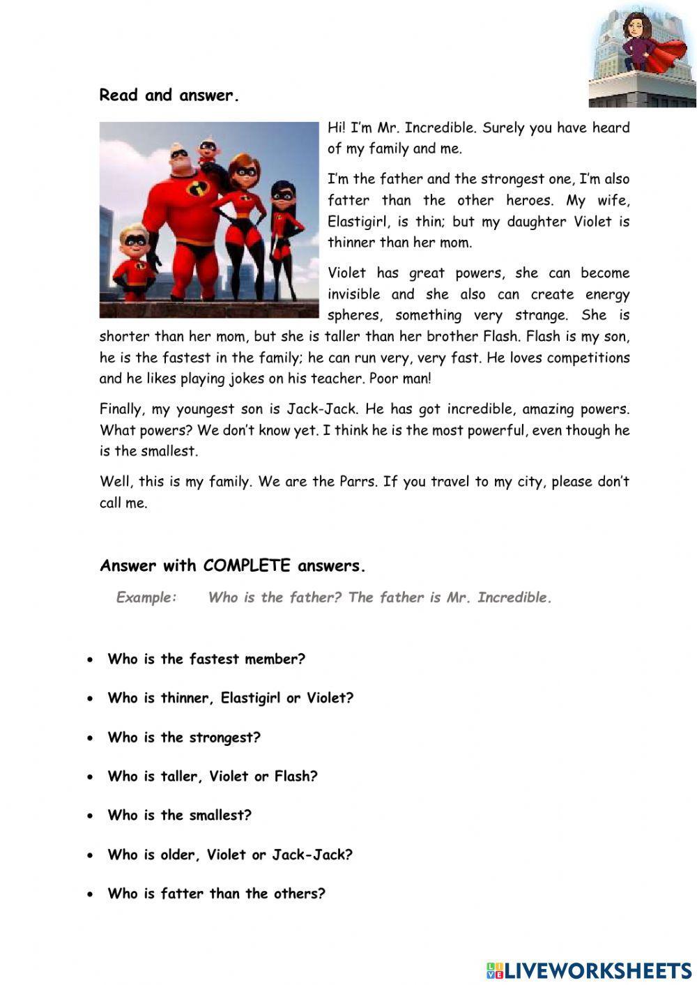 Reading comparative and superlatives