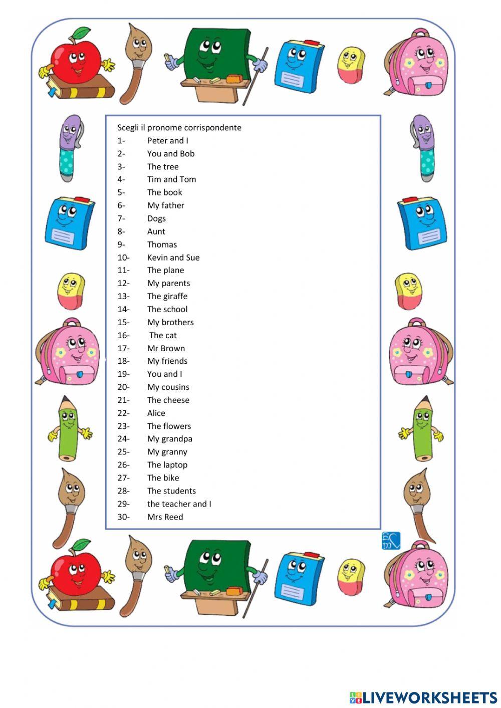 Subject pronouns