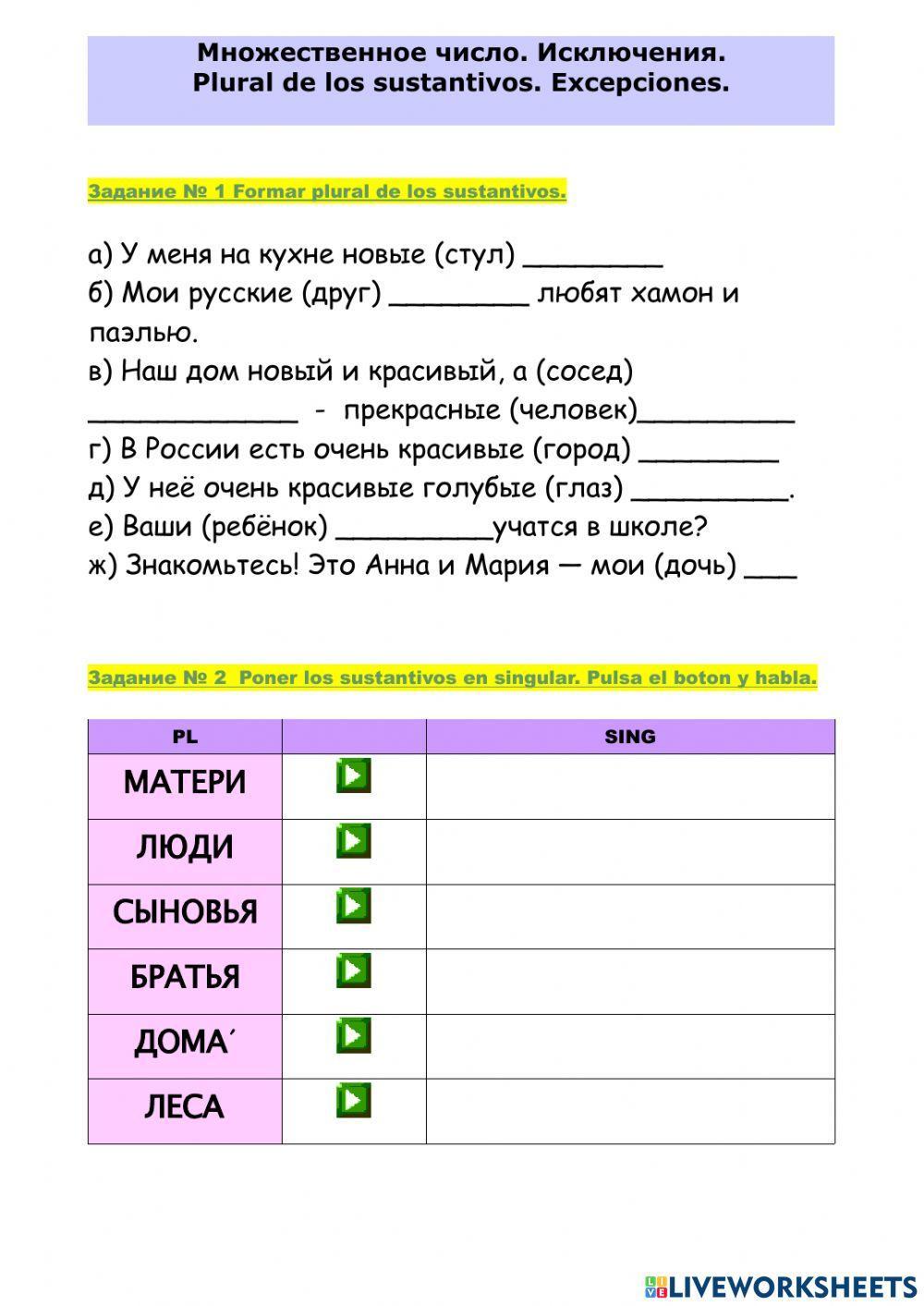 Перечисление во множественном числе. Перечисление во множественном числе