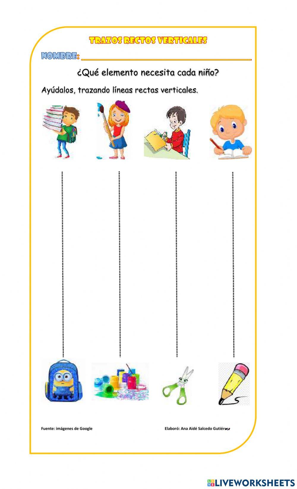 Trazos rectos verticales