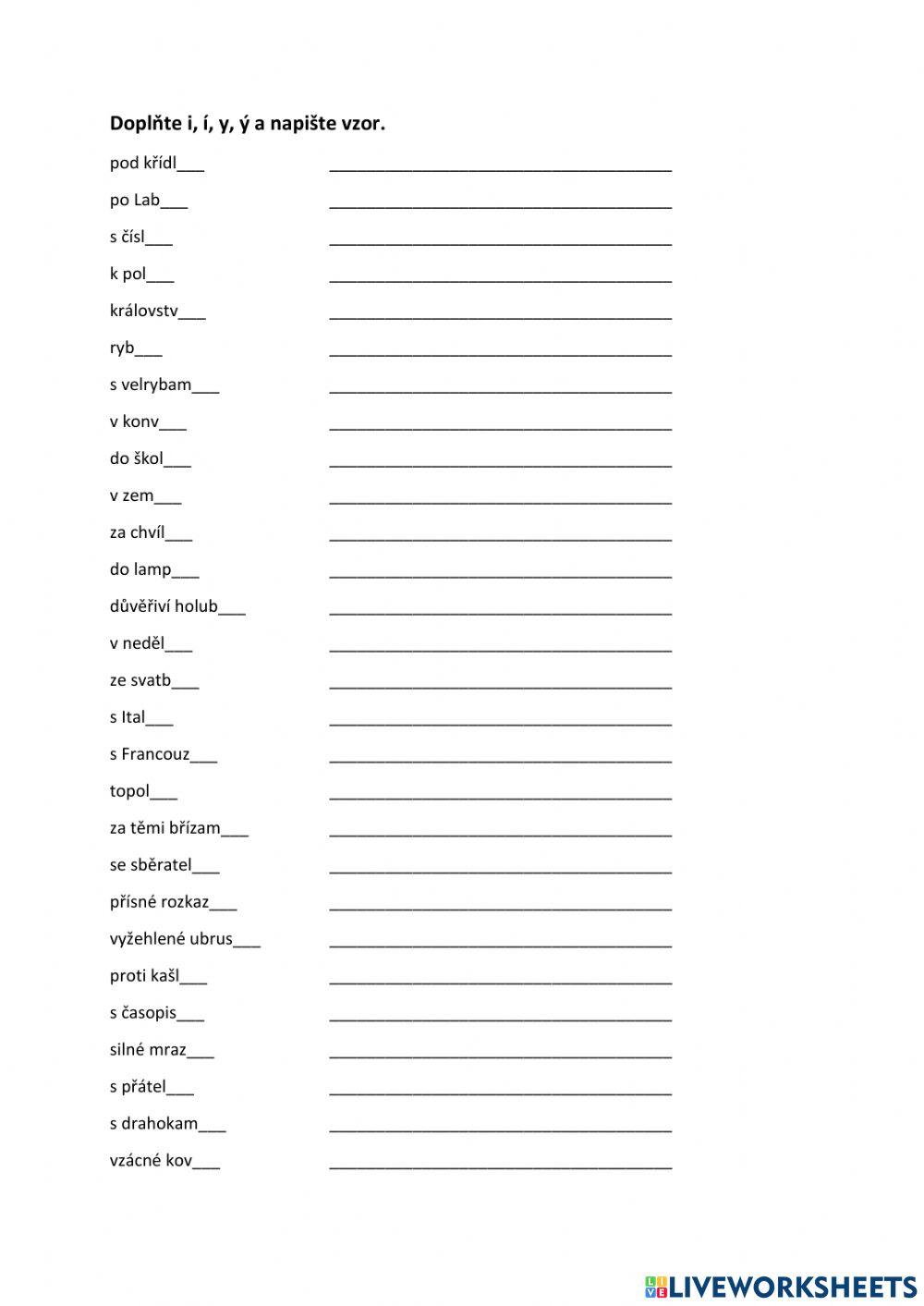 Pravopis podstatných jmen a určování vzorů