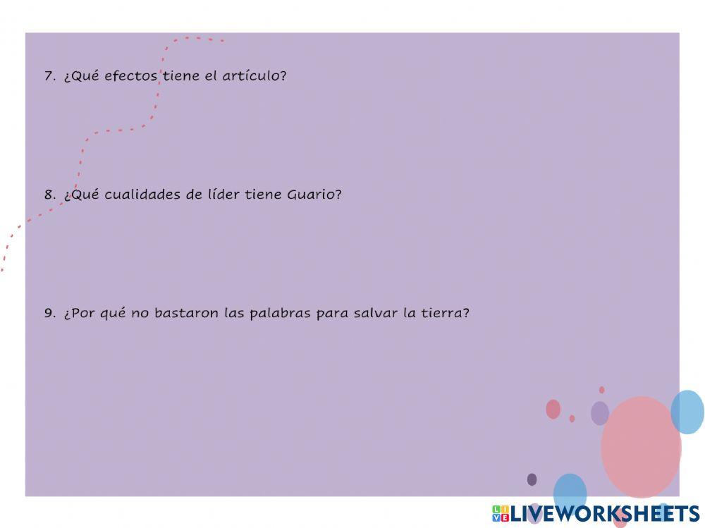 Cap 7 Preguntas de discusión El color de mis palabras