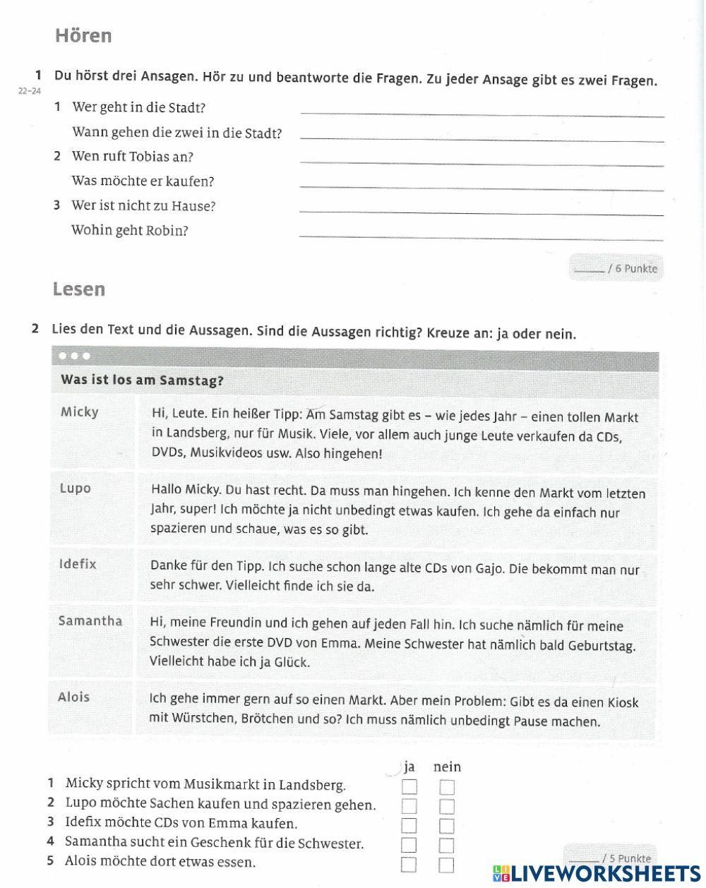 Dabei A1.2 Modul 6. Test