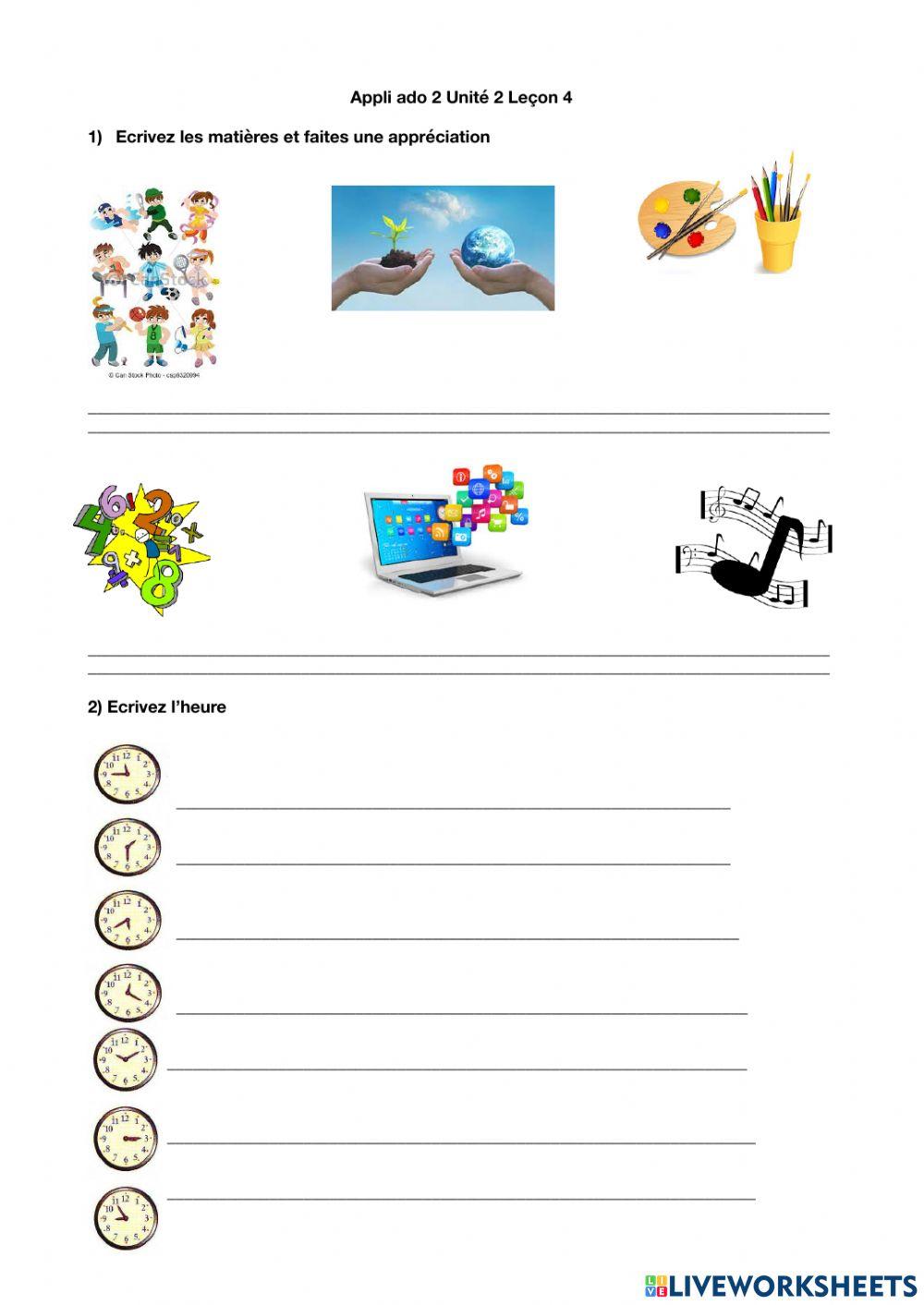 Appli ado 2 unité 2 leçon 4